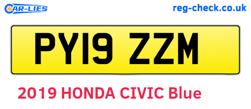 PY19ZZM are the vehicle registration plates.