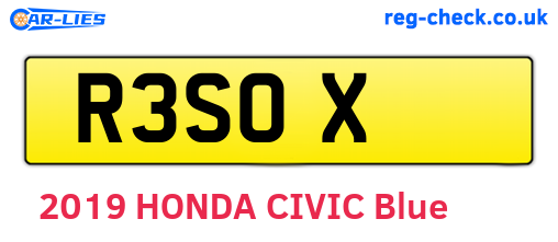 R3SOX are the vehicle registration plates.