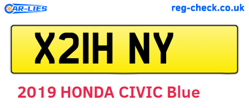 X21HNY are the vehicle registration plates.