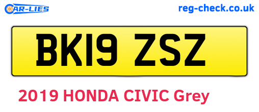 BK19ZSZ are the vehicle registration plates.