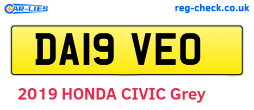 DA19VEO are the vehicle registration plates.