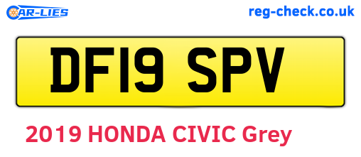 DF19SPV are the vehicle registration plates.