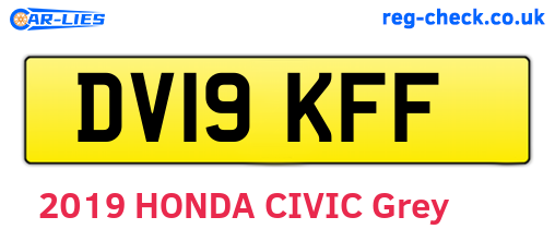 DV19KFF are the vehicle registration plates.