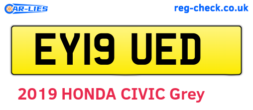 EY19UED are the vehicle registration plates.