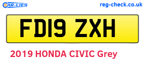 FD19ZXH are the vehicle registration plates.
