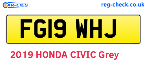 FG19WHJ are the vehicle registration plates.