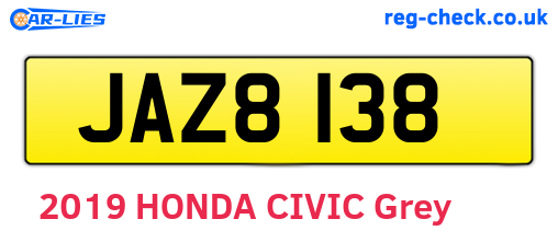 JAZ8138 are the vehicle registration plates.