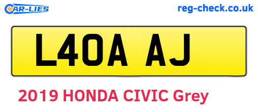 L40AAJ are the vehicle registration plates.