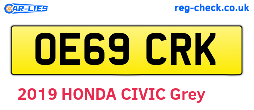OE69CRK are the vehicle registration plates.