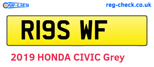R19SWF are the vehicle registration plates.
