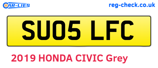 SU05LFC are the vehicle registration plates.