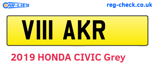 V111AKR are the vehicle registration plates.