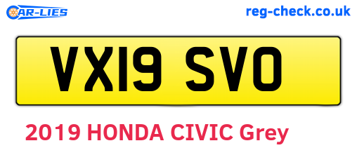 VX19SVO are the vehicle registration plates.