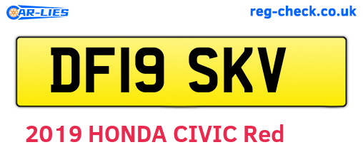 DF19SKV are the vehicle registration plates.