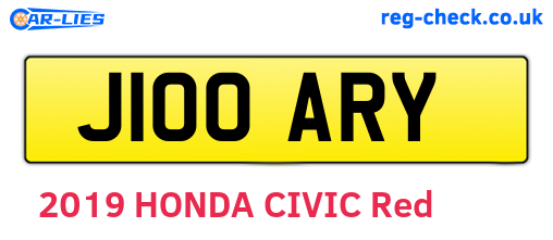 J100ARY are the vehicle registration plates.