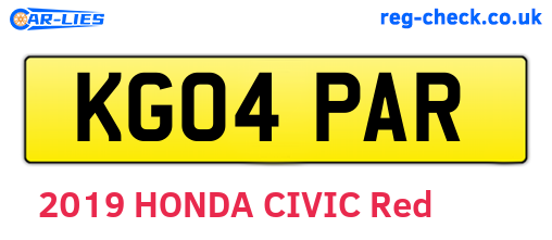 KG04PAR are the vehicle registration plates.