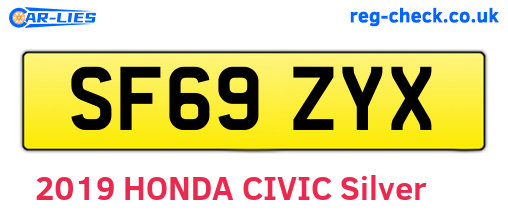 SF69ZYX are the vehicle registration plates.