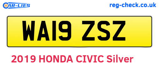 WA19ZSZ are the vehicle registration plates.