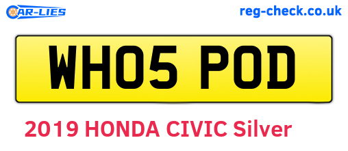 WH05POD are the vehicle registration plates.