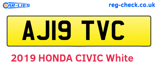AJ19TVC are the vehicle registration plates.