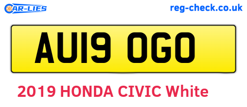 AU19OGO are the vehicle registration plates.