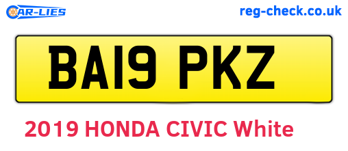 BA19PKZ are the vehicle registration plates.
