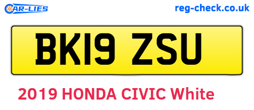 BK19ZSU are the vehicle registration plates.