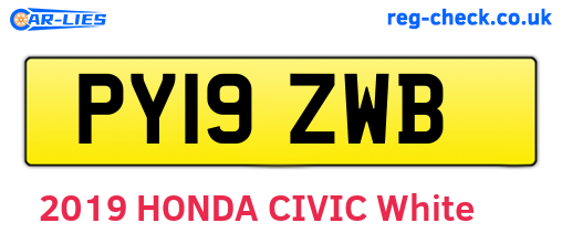 PY19ZWB are the vehicle registration plates.
