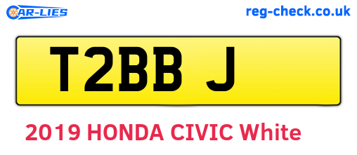 T2BBJ are the vehicle registration plates.