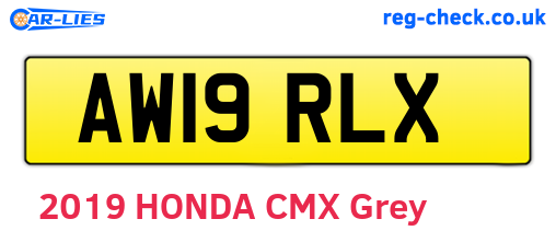 AW19RLX are the vehicle registration plates.