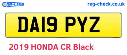 DA19PYZ are the vehicle registration plates.