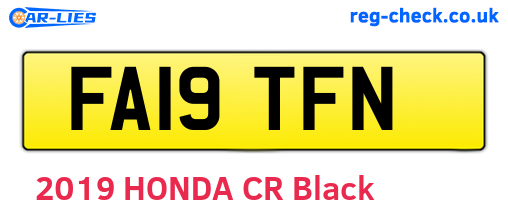 FA19TFN are the vehicle registration plates.