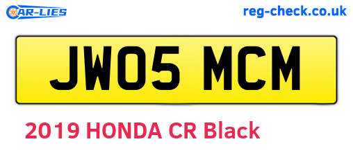JW05MCM are the vehicle registration plates.