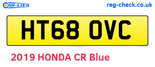 HT68OVC are the vehicle registration plates.