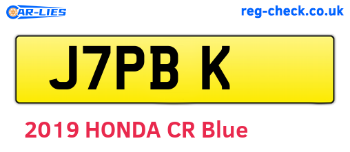 J7PBK are the vehicle registration plates.