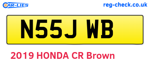N55JWB are the vehicle registration plates.