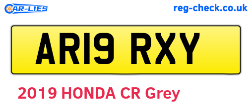 AR19RXY are the vehicle registration plates.
