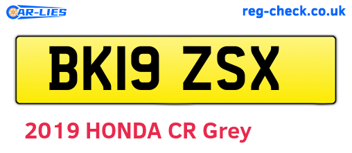 BK19ZSX are the vehicle registration plates.