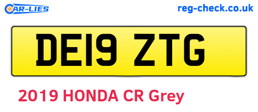 DE19ZTG are the vehicle registration plates.
