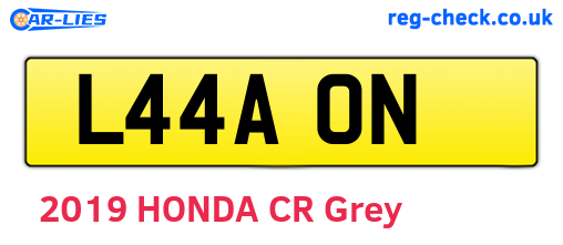 L44AON are the vehicle registration plates.