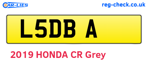 L5DBA are the vehicle registration plates.