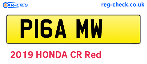 P16AMW are the vehicle registration plates.
