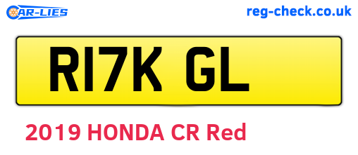 R17KGL are the vehicle registration plates.