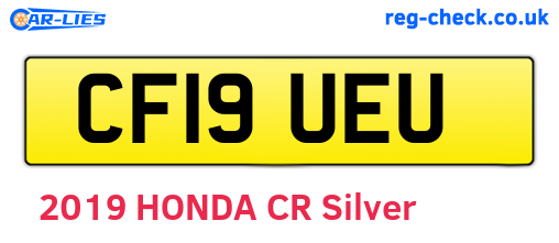 CF19UEU are the vehicle registration plates.