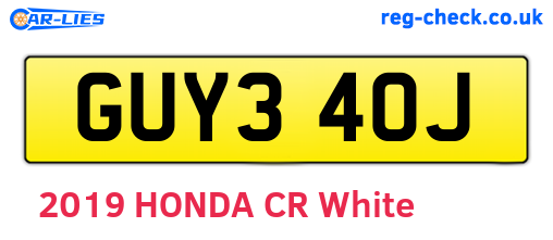 GUY340J are the vehicle registration plates.