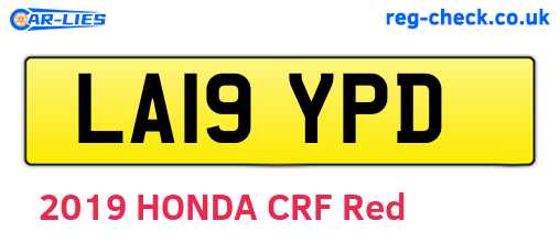 LA19YPD are the vehicle registration plates.