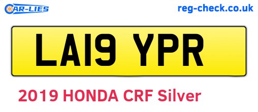 LA19YPR are the vehicle registration plates.