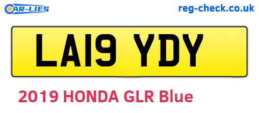 LA19YDY are the vehicle registration plates.