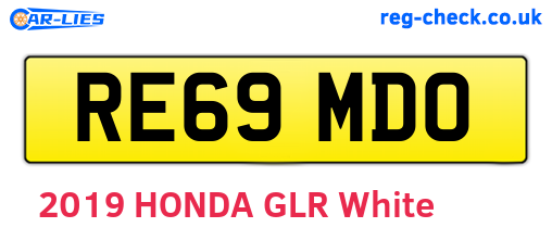 RE69MDO are the vehicle registration plates.