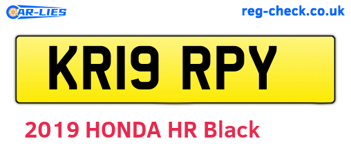 KR19RPY are the vehicle registration plates.
